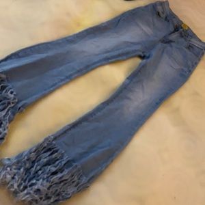 Shredded Bottom Jeans